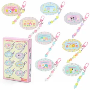 Sanrio Characters Secret Beaded Keychain :Pastel Check