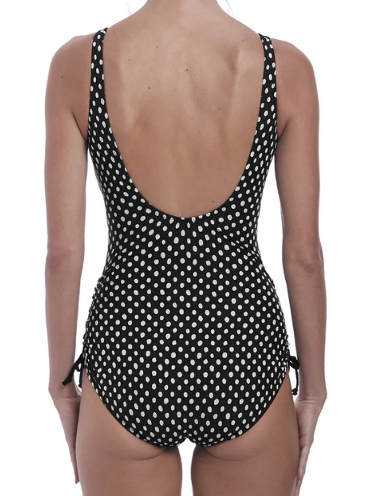 Santa Monica Adjustable Leg Swimsuit - Black/White