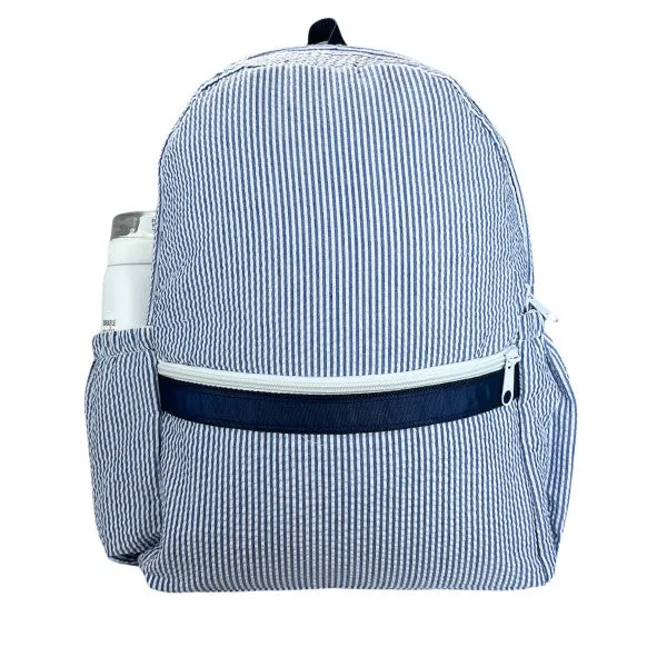 Seersucker Backpack Large with Pocket