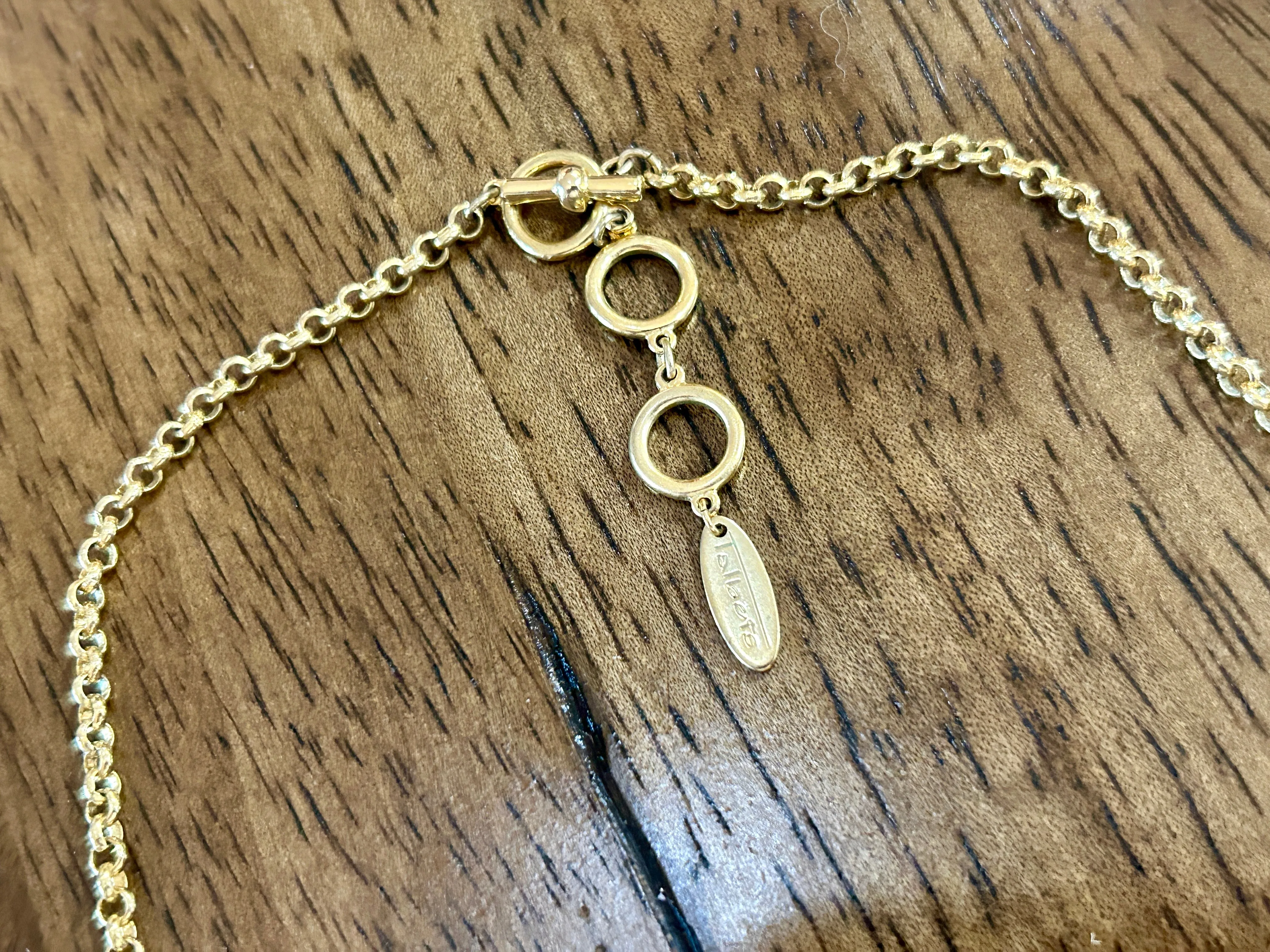 Signed Talbots Gold Tone Circle Necklace Adjustable