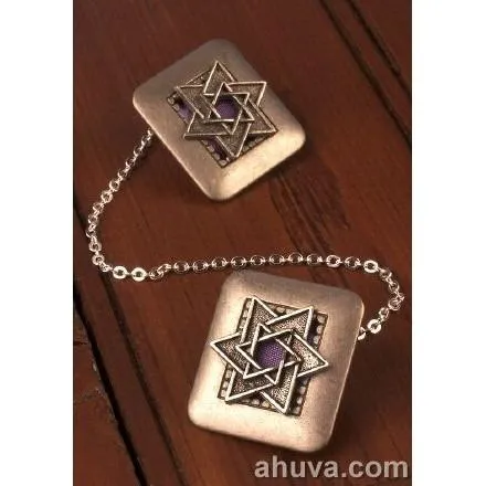 Silver Star Of David Tallit Clips