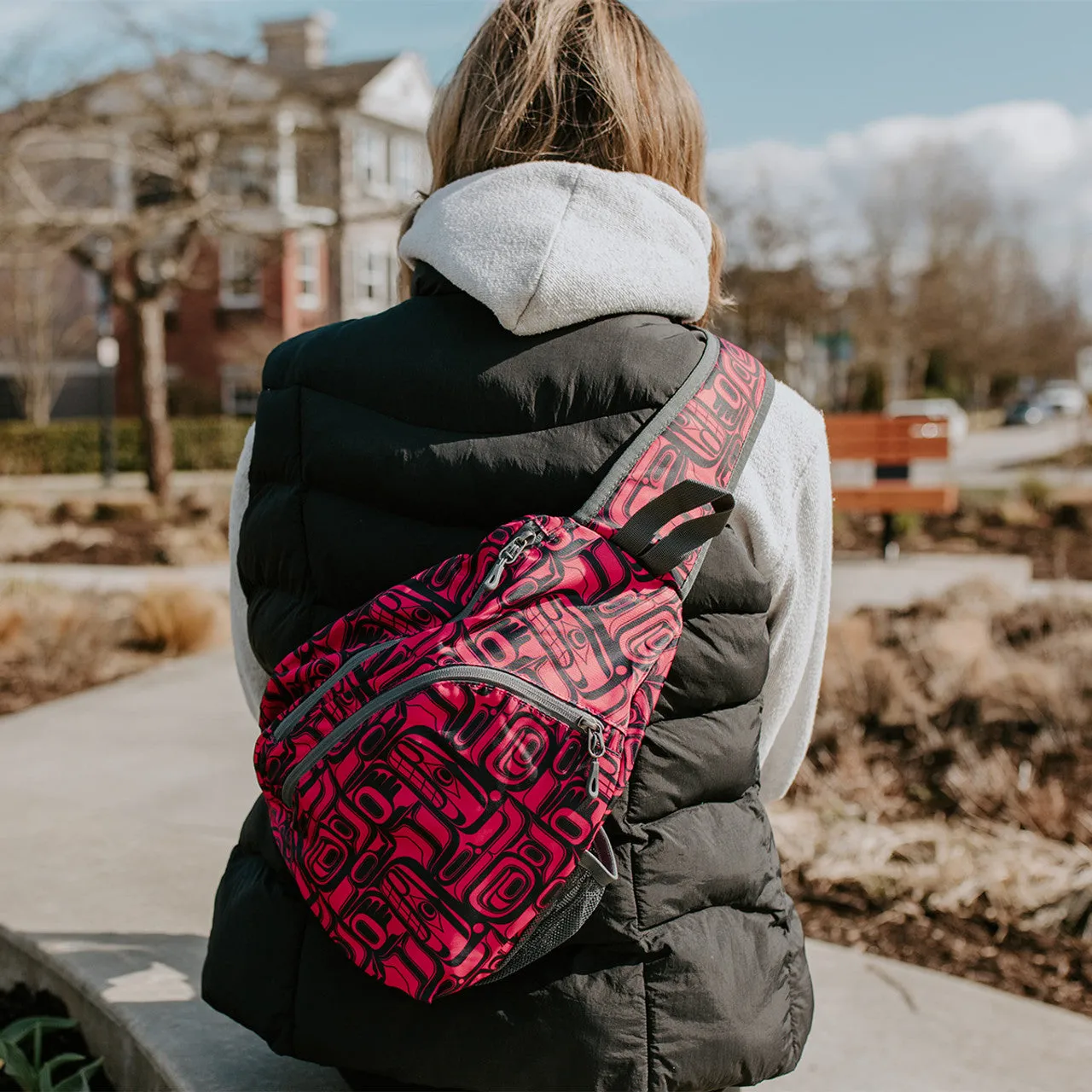 Sling Back Pack - Tradition by Namgis First Nations artist Ryan Cranmer