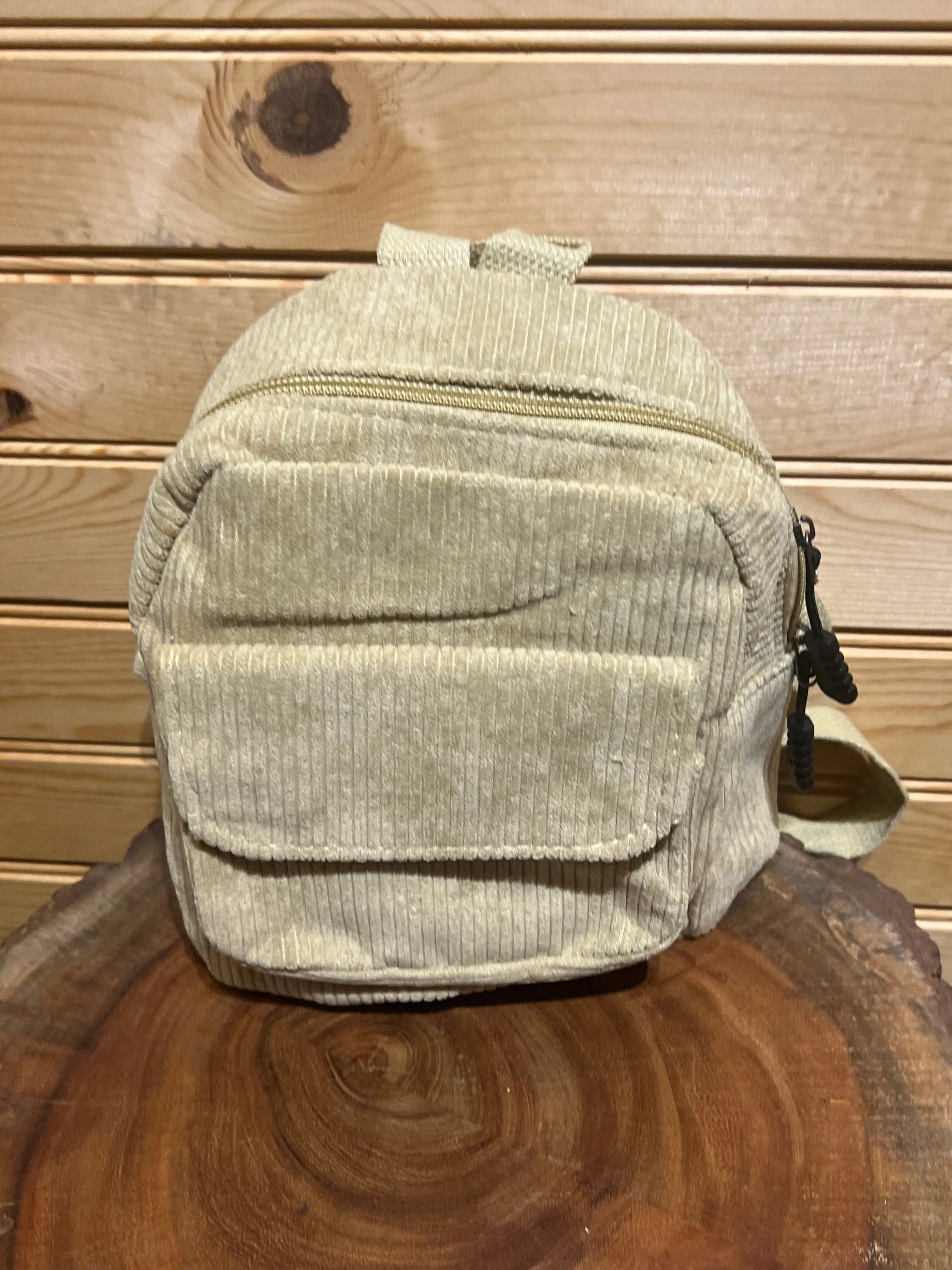 Small Corduroy Backpack - Khaki