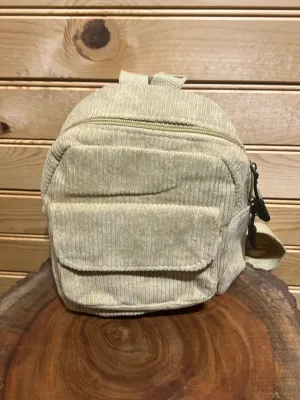 Small Corduroy Backpack - Khaki