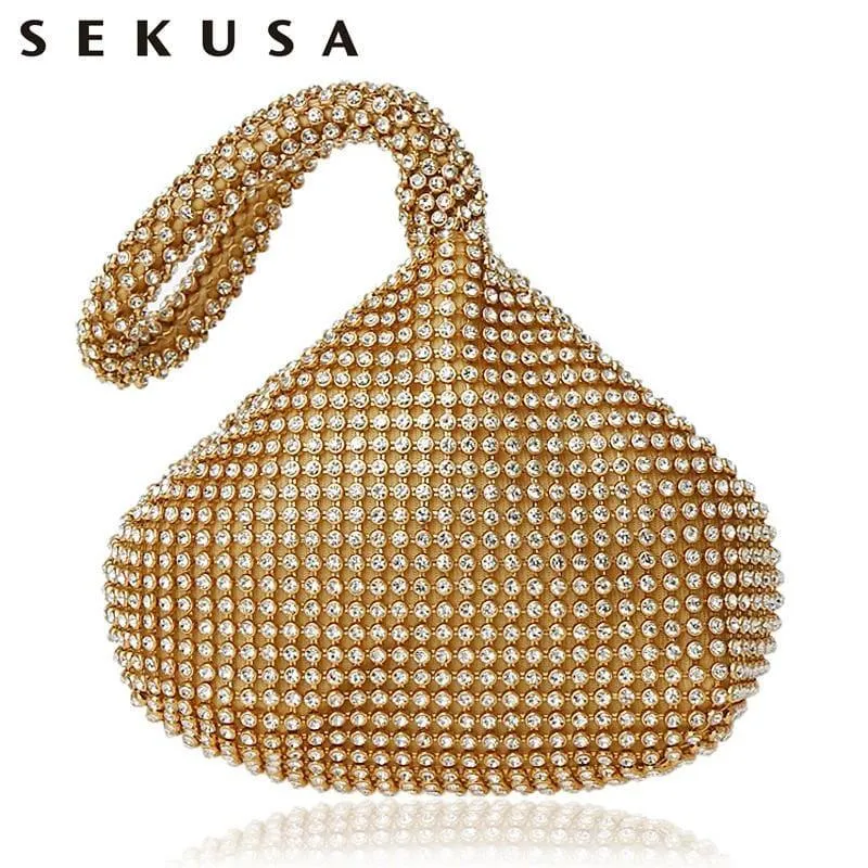 Soft Beaded Evening Clutch Purse Bag