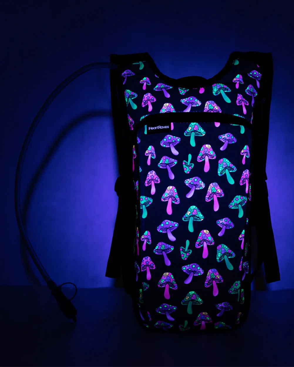 Space Spores 2.0 UV Reactive Hydration Pack with Back Pocket for Anti-Theft