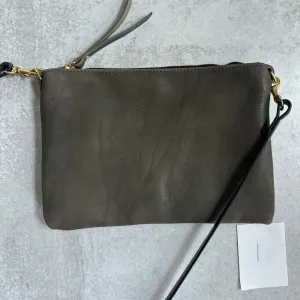 Summer Seconds Sale - Small Leather Crossbody Clutch Bag - Charcoal Gray No. 1