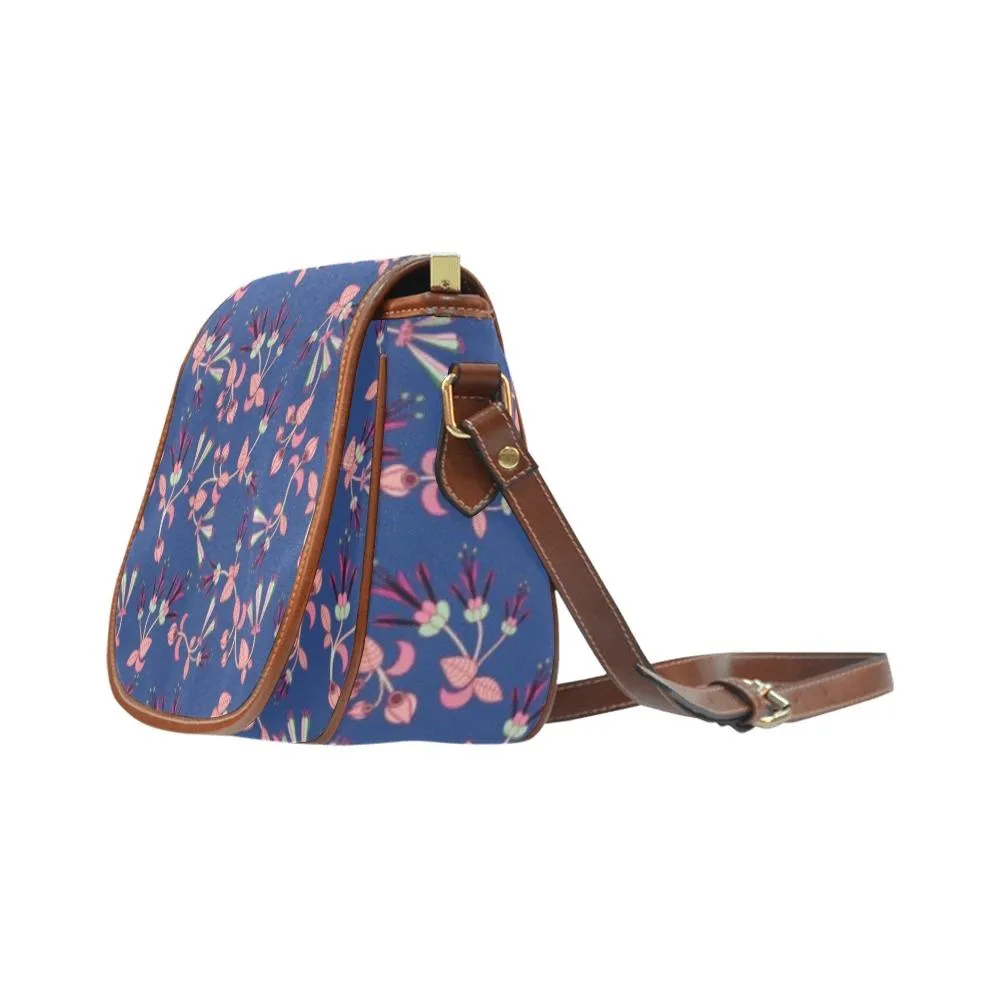 Swift Floral Peach Blue Saddle Bag/Large