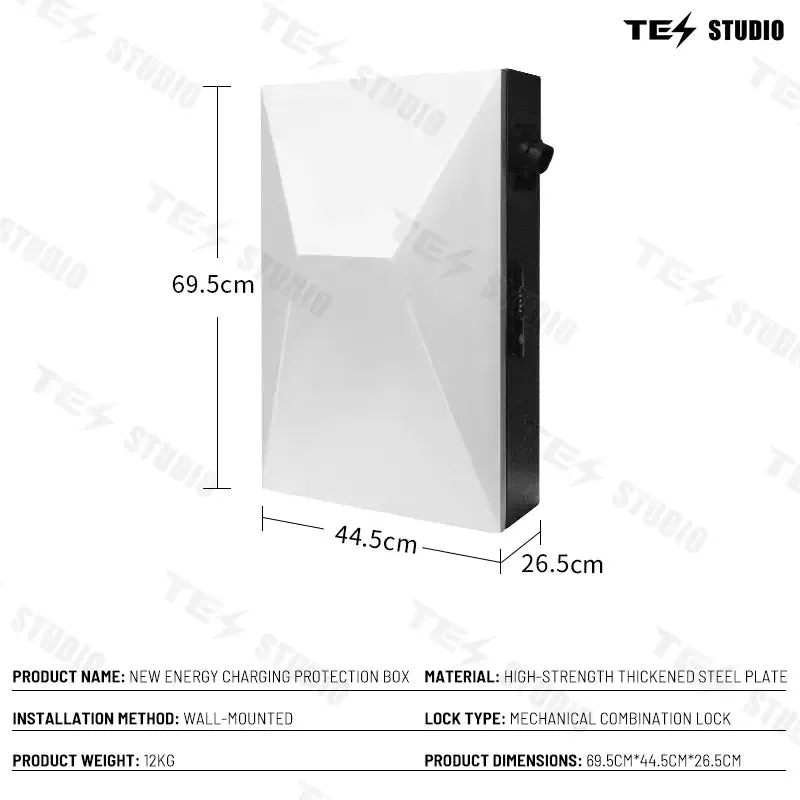 Tesstudio Cybertruck Style Charging Station Security Box | Ultimate Protection for EV Charging Equipment