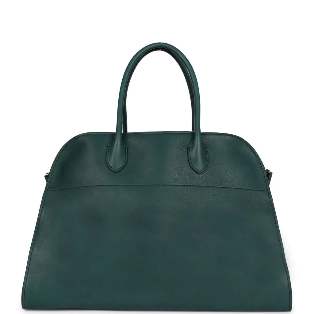 The Row Soft Margaux 15 Bag Cyprus Saddle Leather Silver Hardware