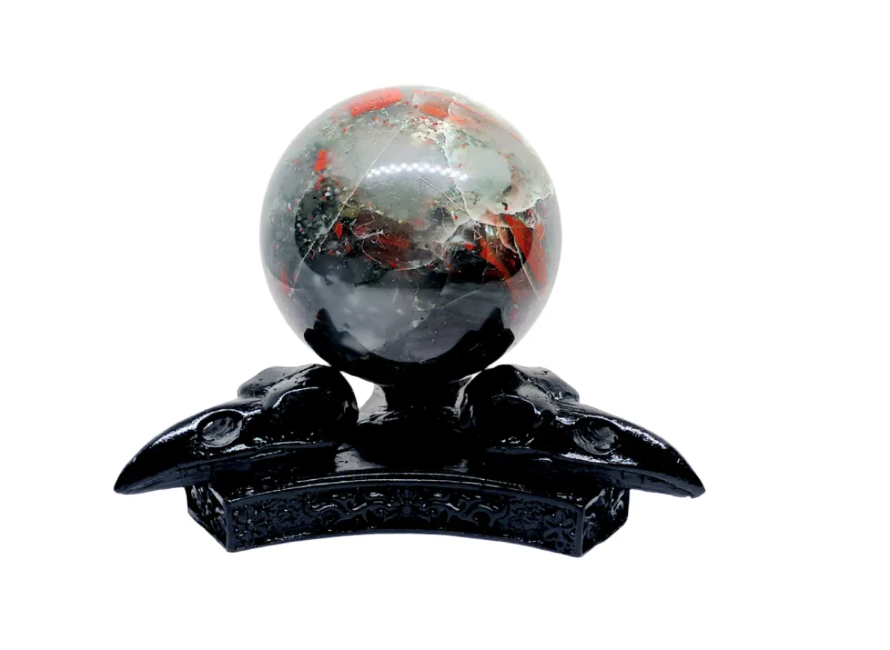 Three Ravens Resin Crystal Sphere Holder