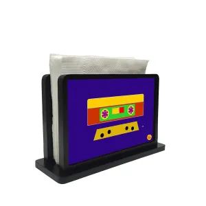 Tissue Holder Paper Napkin Stand - Retro Casette Blu