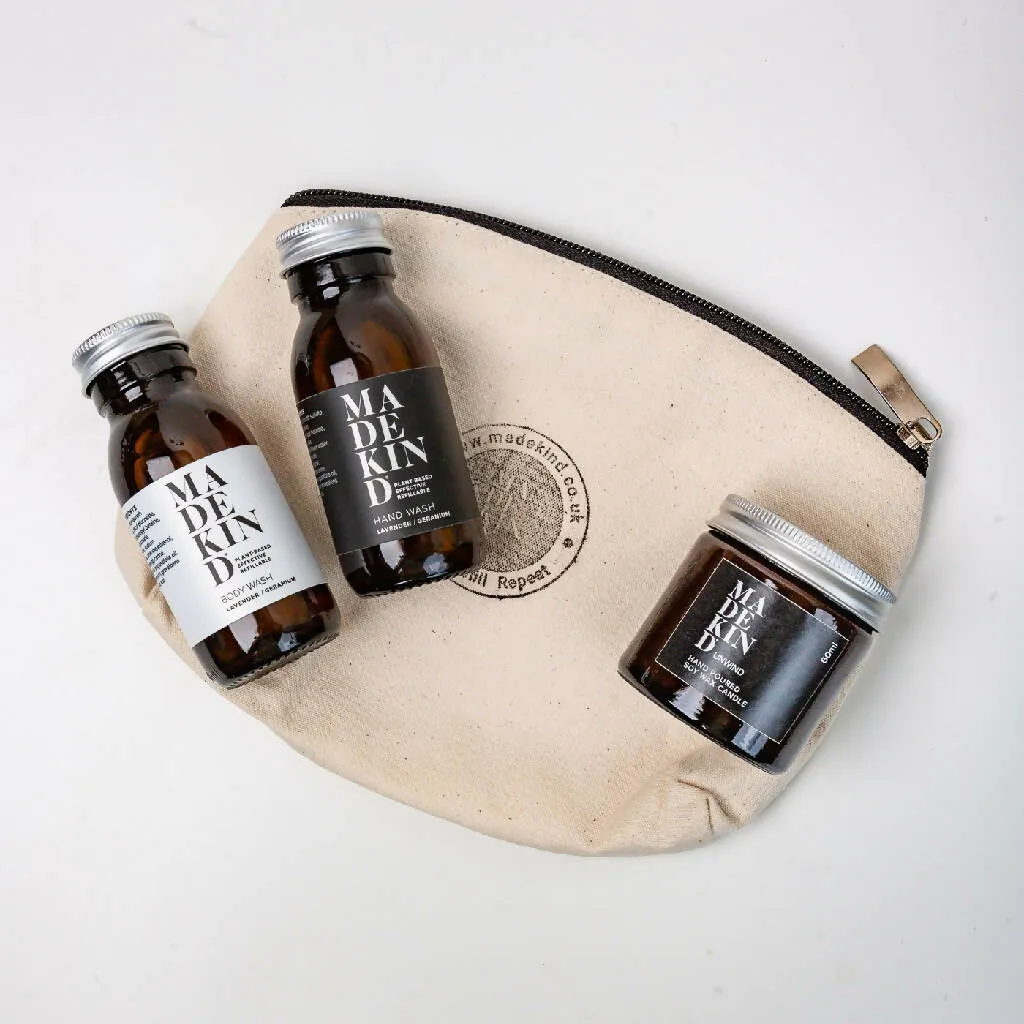 Toiletry Bag with Aromatherapy Candle & Body Wash