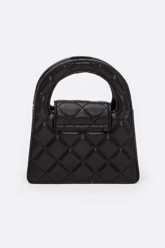 Top Handle Convertible Quilted Clutch Swing Bag