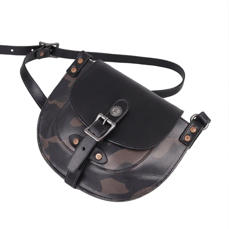 Trendy Ladies Small Leather Shoulder Bag Leather Saddle Bags For Women