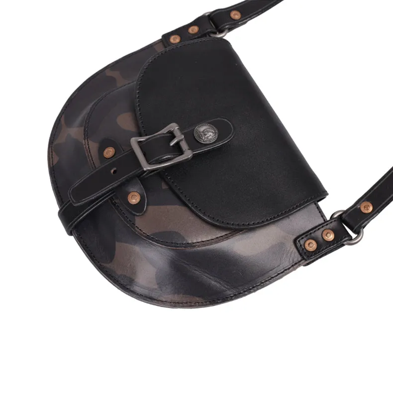 Trendy Ladies Small Leather Shoulder Bag Leather Saddle Bags For Women