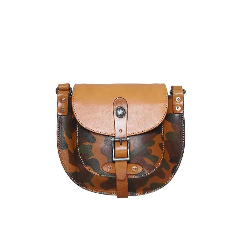 Trendy Ladies Small Leather Shoulder Bag Leather Saddle Bags For Women