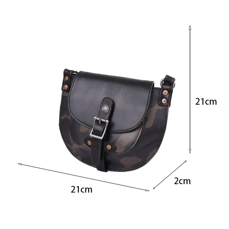 Trendy Ladies Small Leather Shoulder Bag Leather Saddle Bags For Women