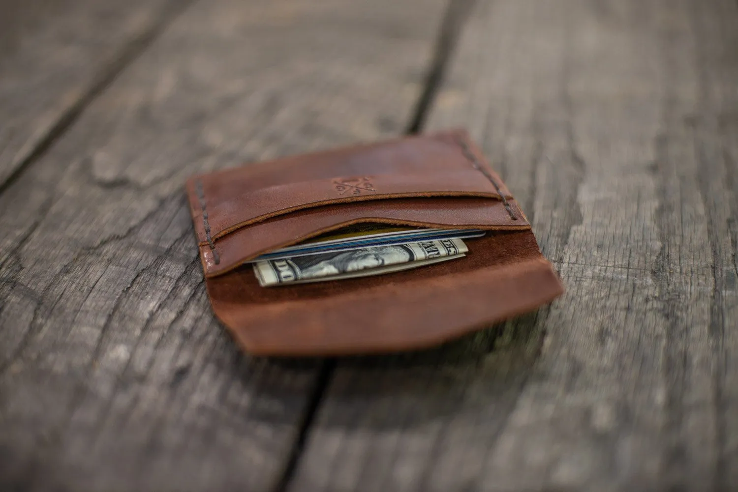 TUCK LEATHER CARD WALLET