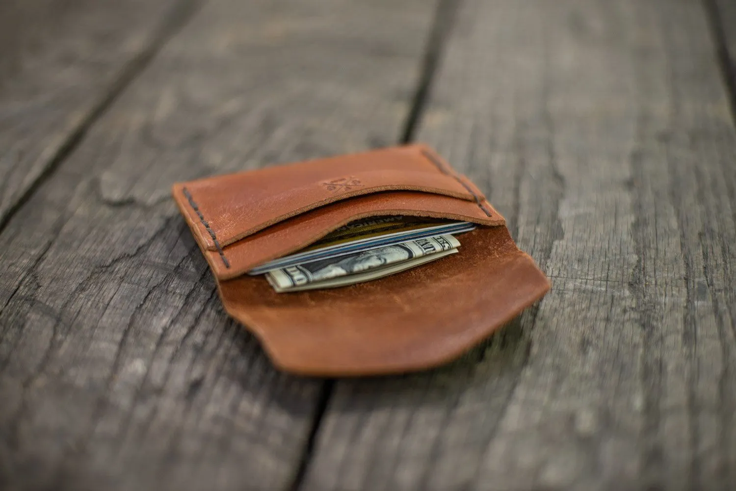 TUCK LEATHER CARD WALLET