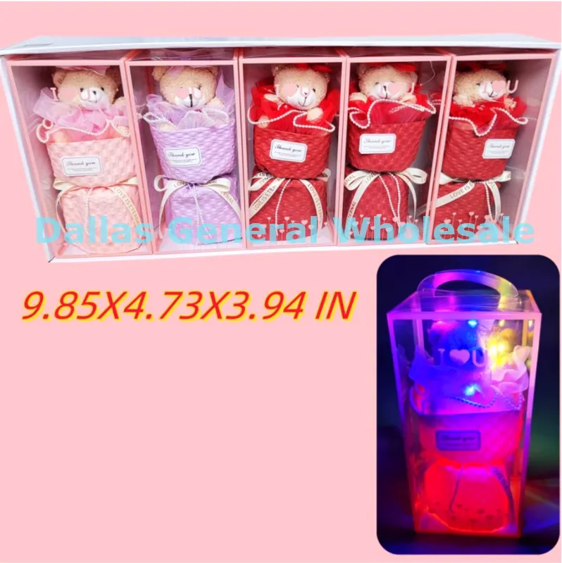 Valentines Light Up Bear Gift Set Wholesale