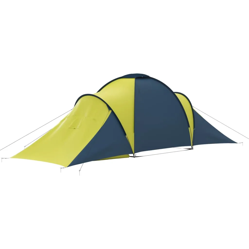 vidaXL Camping Tent 6 Persons Blue and Yellow