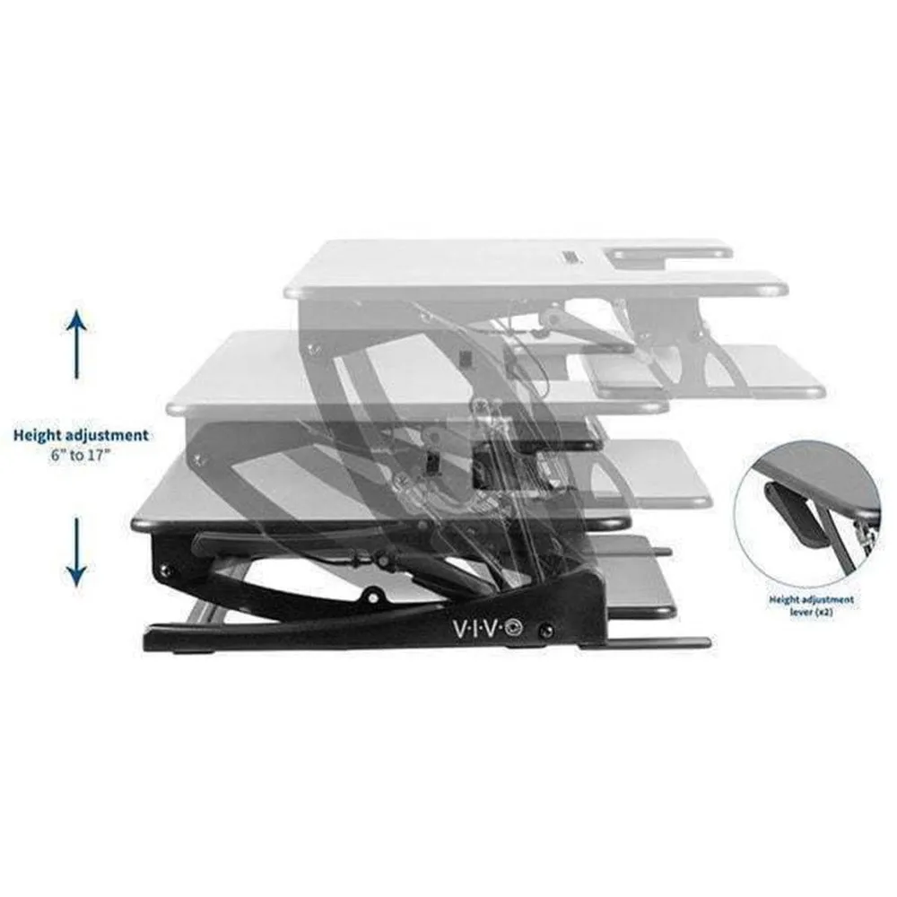 VIVO 42" Black Dual-Monitor Standing Desk Converter, Desk-V000VL