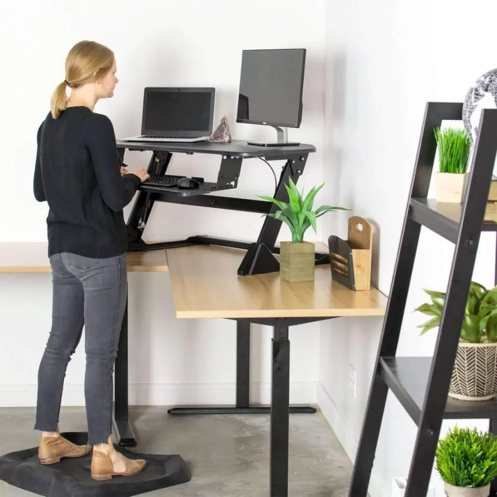 VIVO 42" Black Dual-Monitor Standing Desk Converter, Desk-V000VL