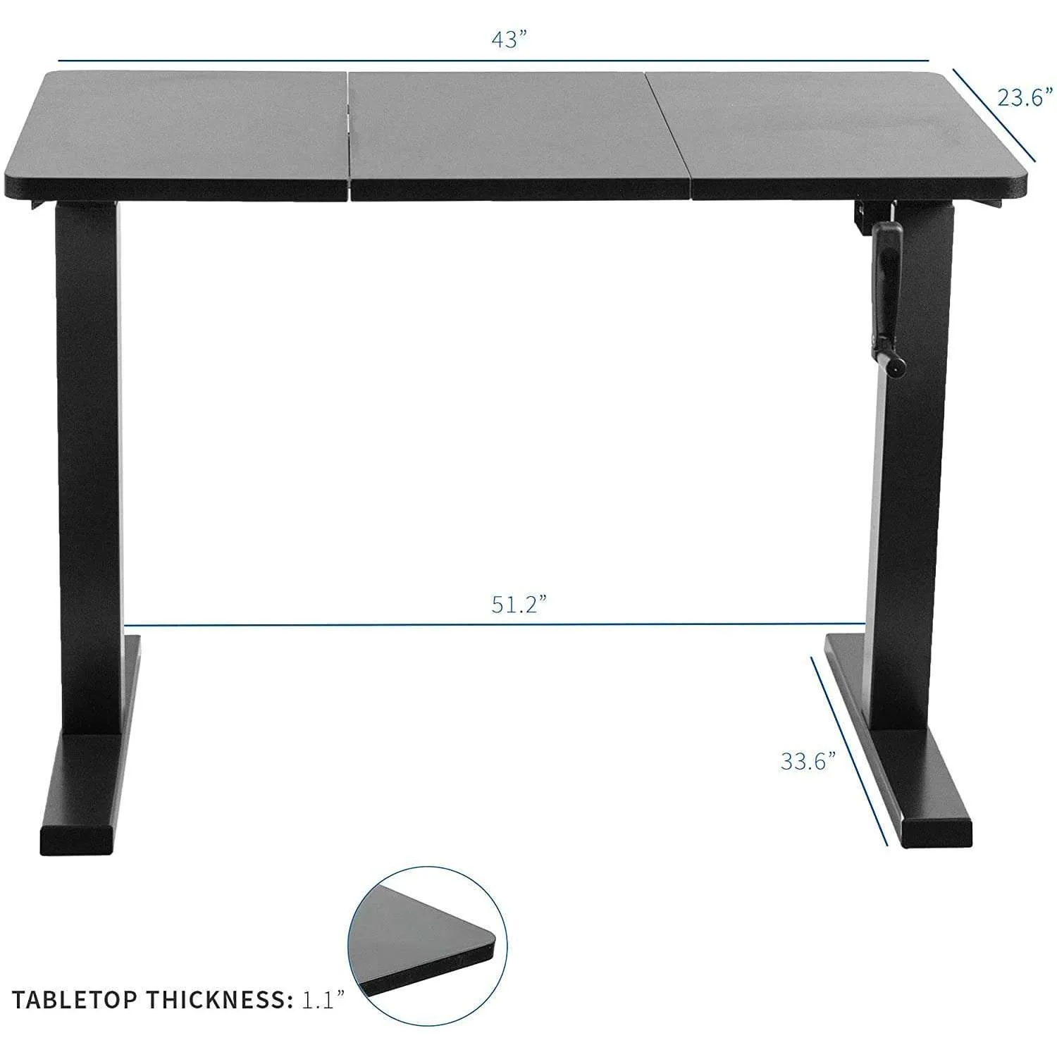 VIVO  43" x 24" Electric Desk, w/ Memory Pad Controller, DESK-EB43TB/DESK-EW43TW