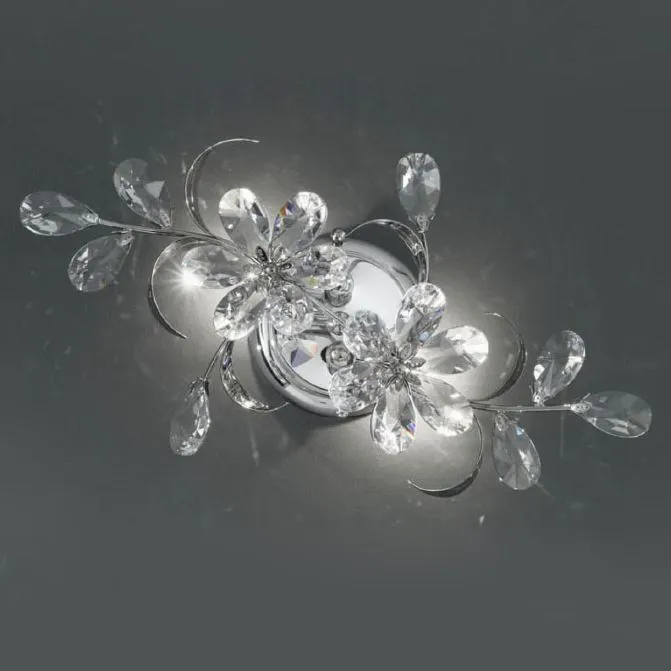 Wall Light With Aurora Borealis Crystal Flowers