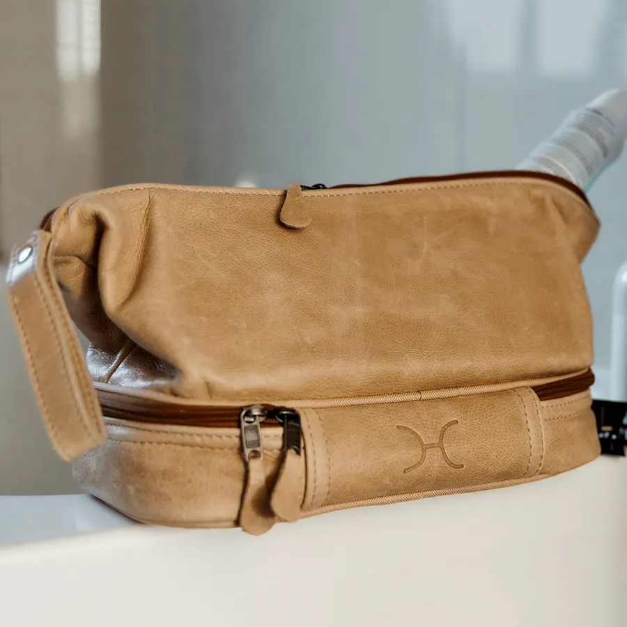 Wash Bag Unisex Leather