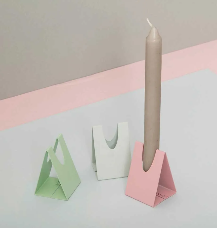 White Triangle Candle Holder