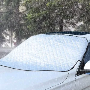 Windshield Protector Against Ice Sun Fit for Small Mid SUVs with Anti-theft Flaps