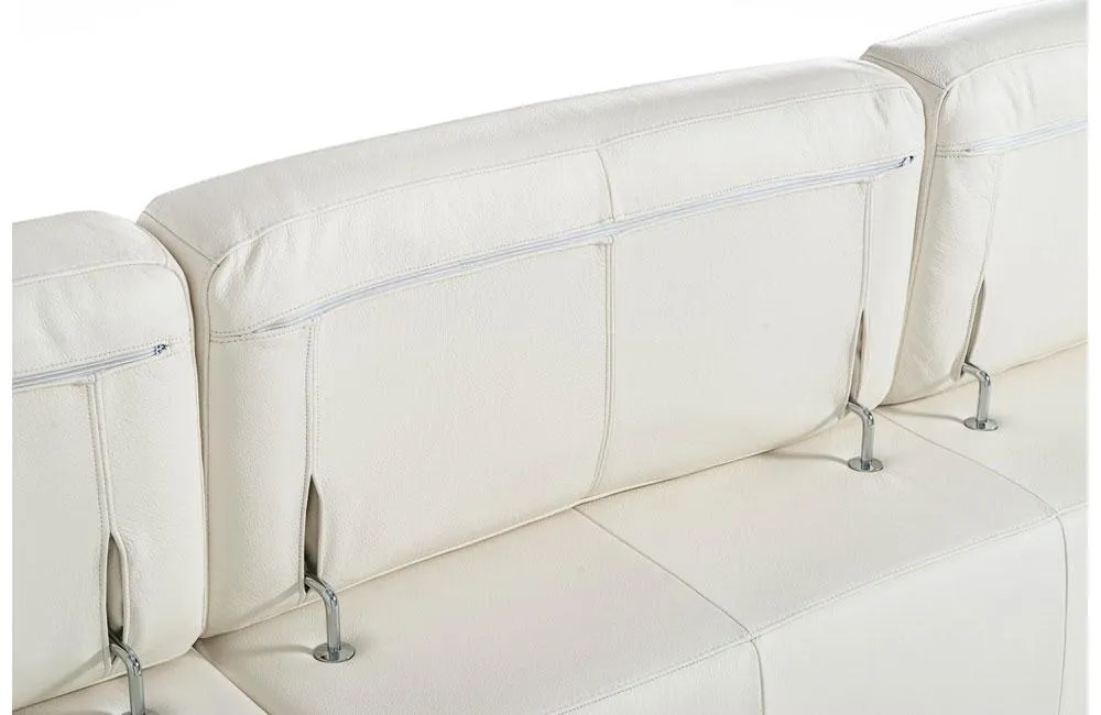 Wish Modern Leather Sectional Sofa White