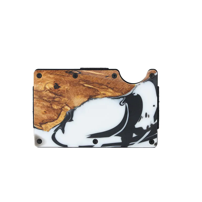 Wood and Resin Smart Wallet (Black and White)