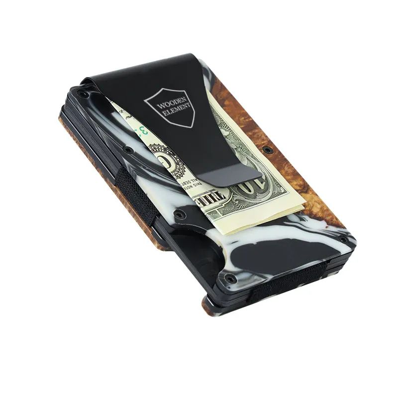 Wood and Resin Smart Wallet (Black and White)