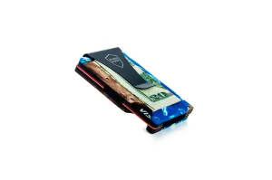 Wood and Resin Smart Wallet (Blue and White)