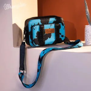 Wrangler Cow Print Crossbody ~ Turquoise