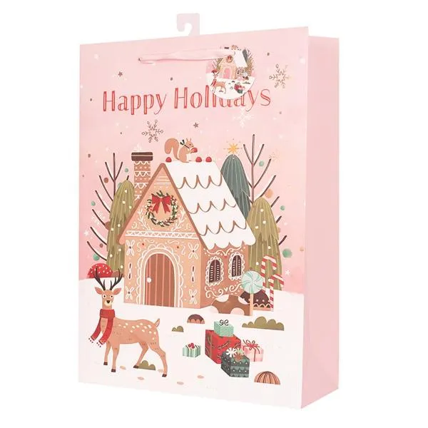 X Large Gingerbread House Gift Bag - 30cm x 42cm x 12cm