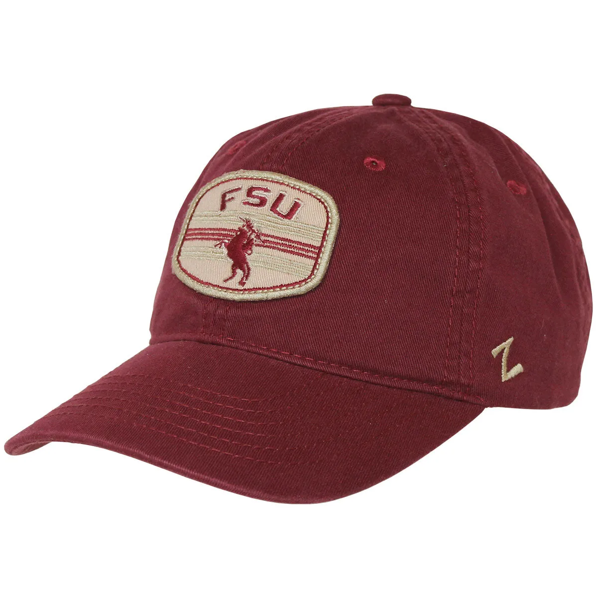 Zephyr FSU Unconquered Silhouette Patch Adjustable Cap - Garnet