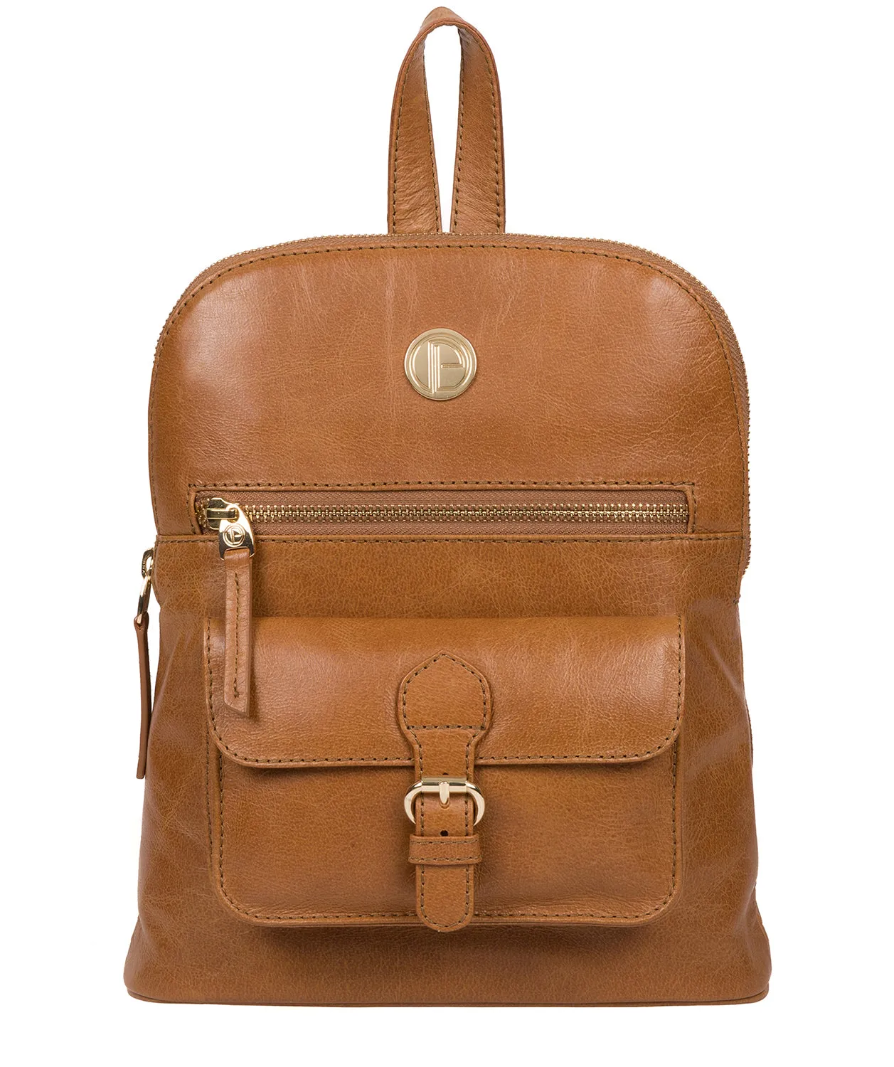 'Zinnia' Saddle Tan Leather Backpack