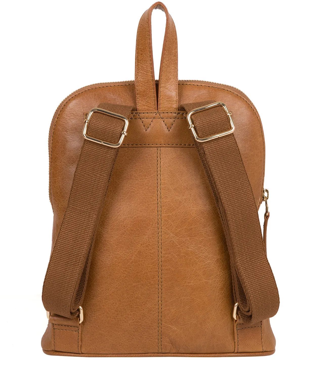 'Zinnia' Saddle Tan Leather Backpack