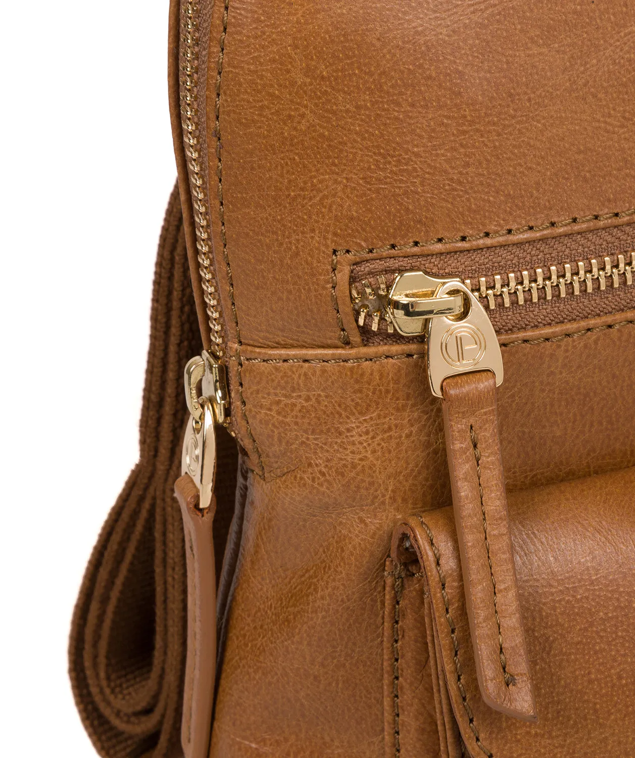 'Zinnia' Saddle Tan Leather Backpack